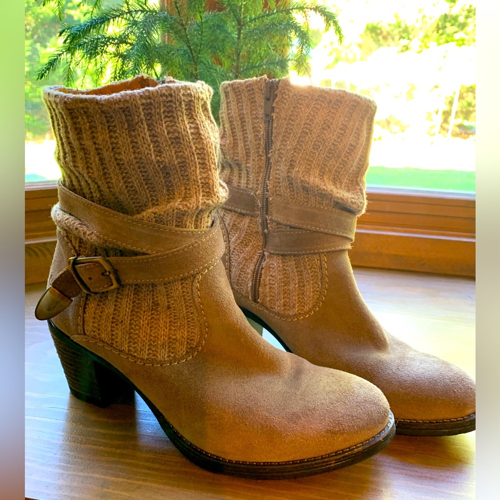 Taos suede and knit boots